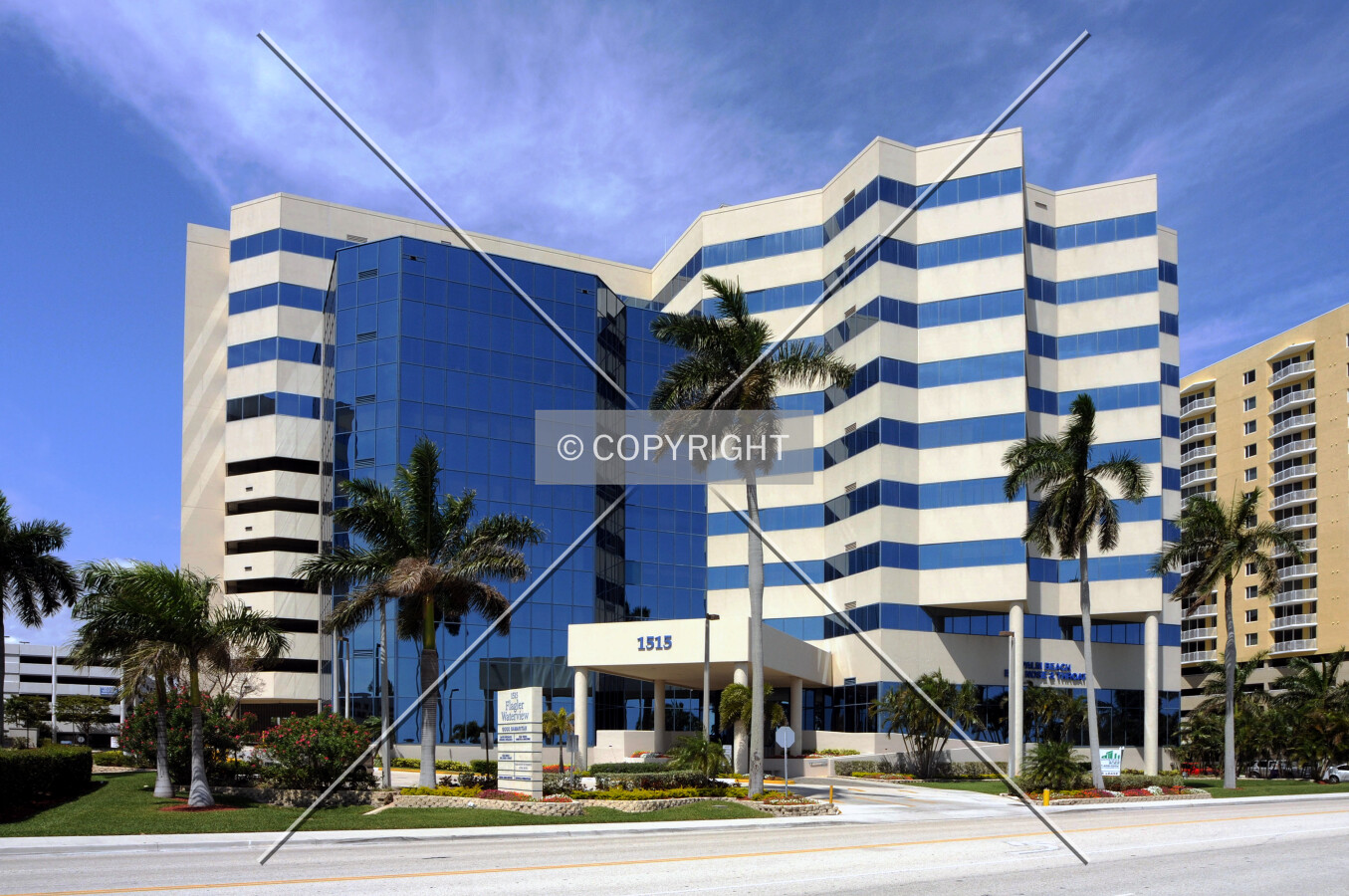 View from the east across North Flagler Street