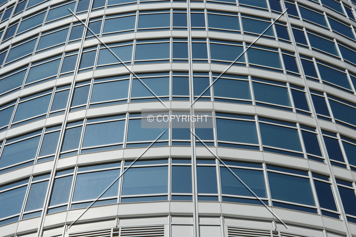 Glass elements of the Westend Tower in Frankfurt