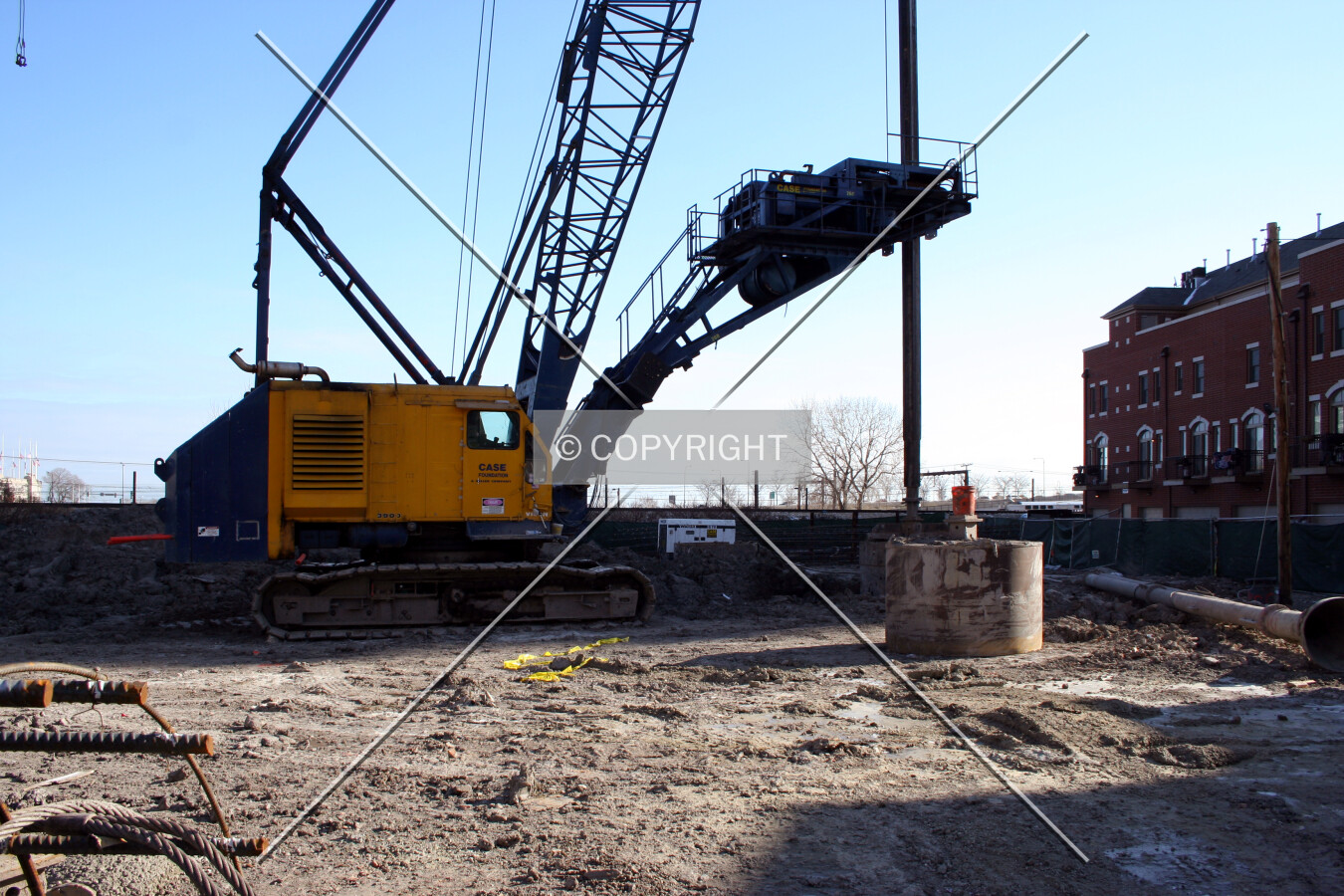 Caisson drilling on the south side of the site