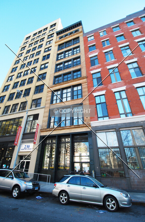 Looking up from Mercer Street