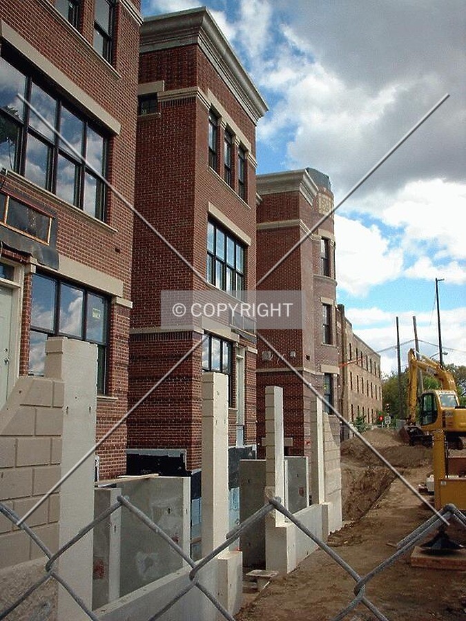 Townhomes on Grant Street, view to the east