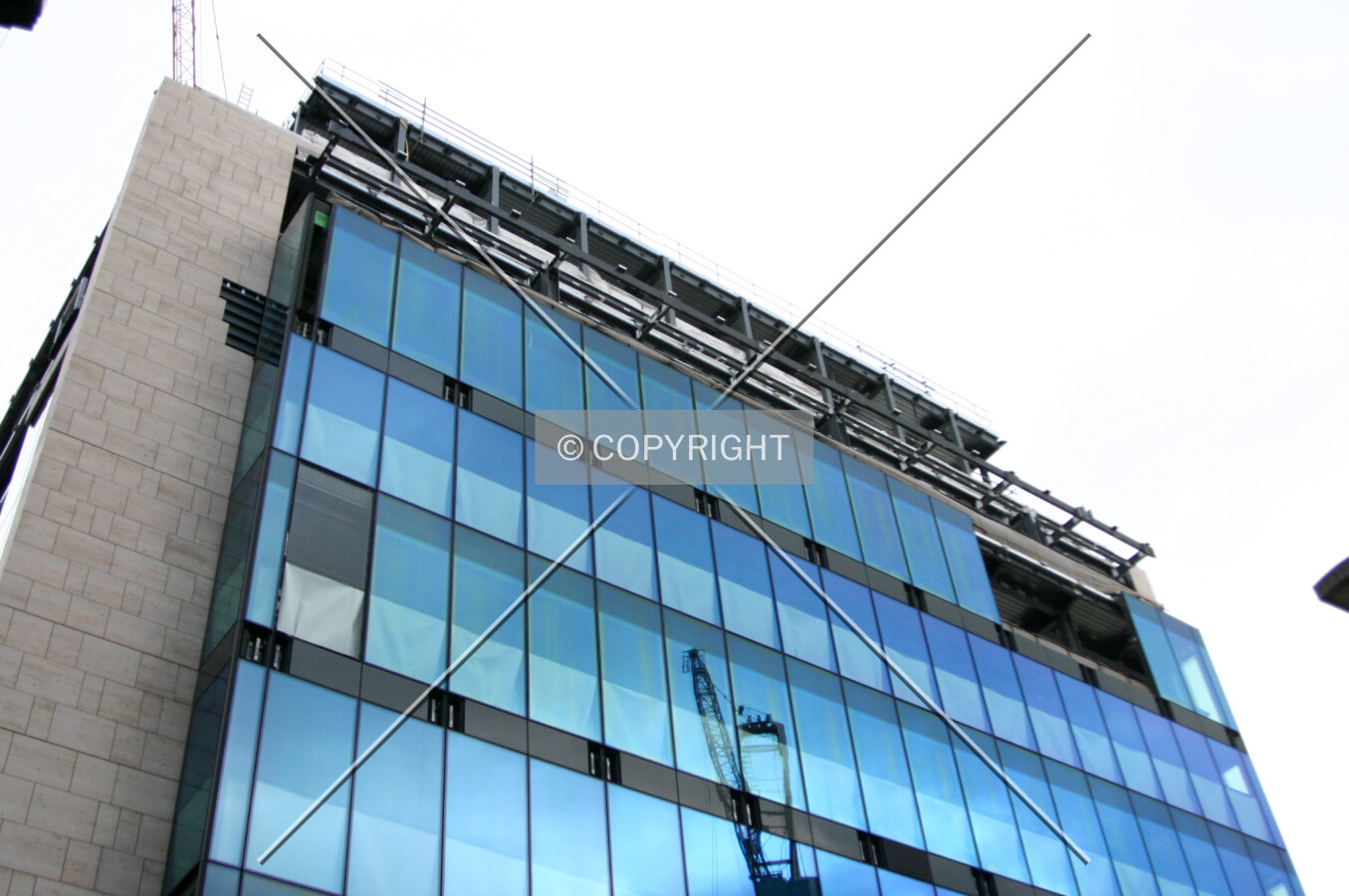 West side top and the remainder of façade installation