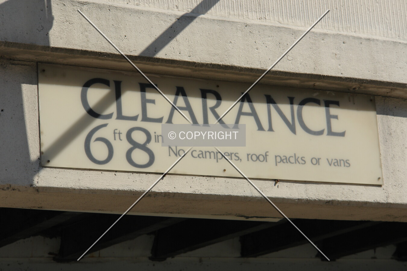 Vehicle clearance of 6 ft and 8 in