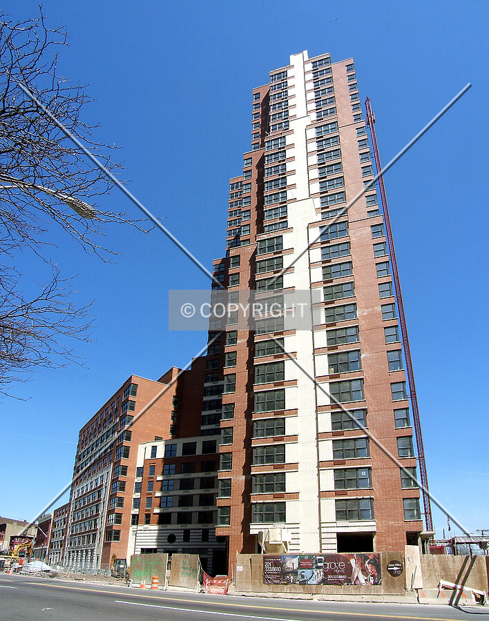 View from the southwest across Columbus Drive
