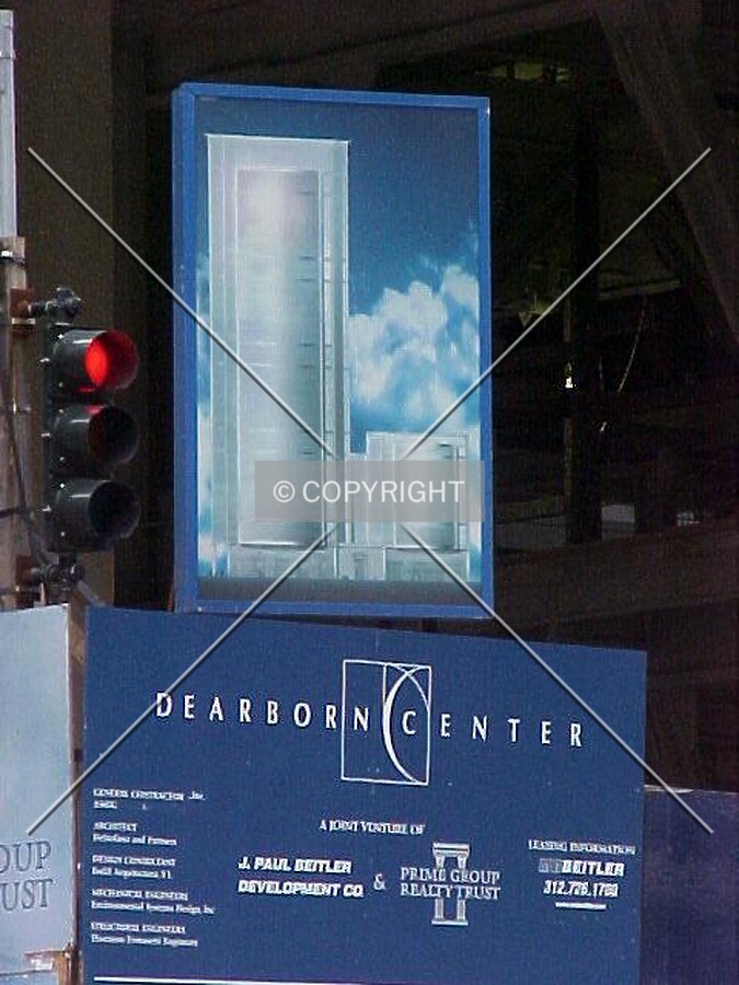 A rendering of the building posted at the construction site