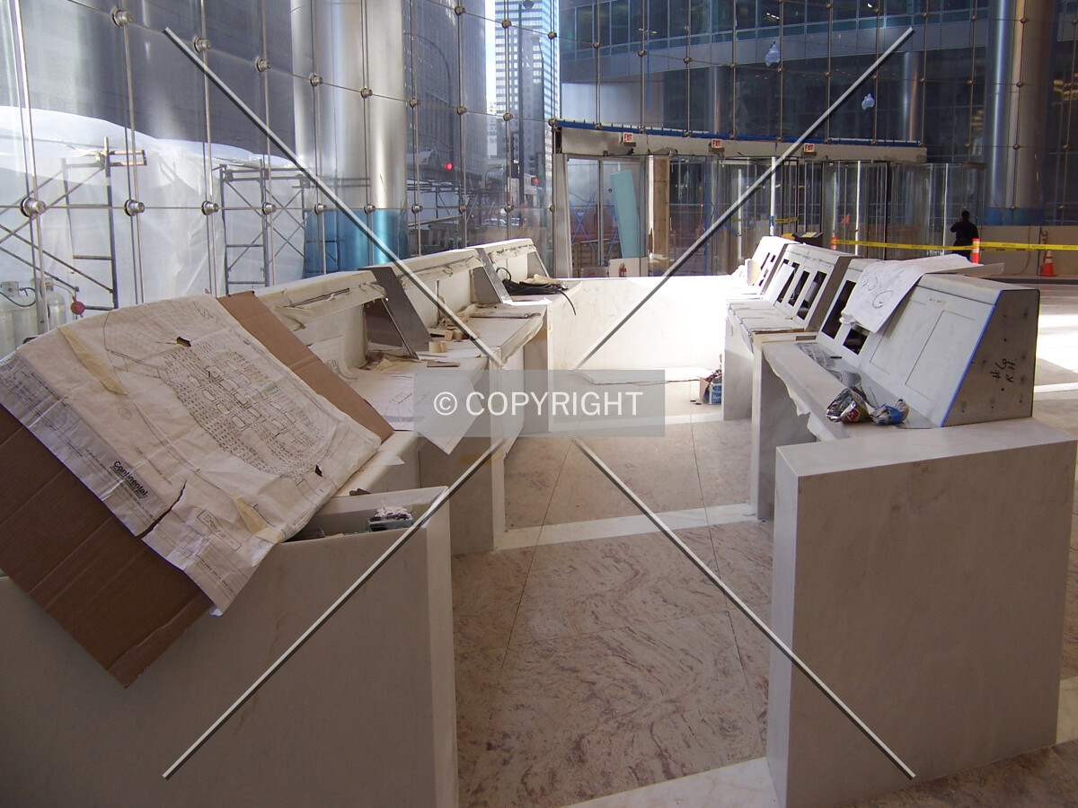 Security desk under construction