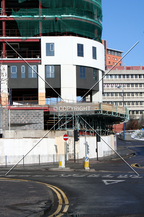 Facade construction progress