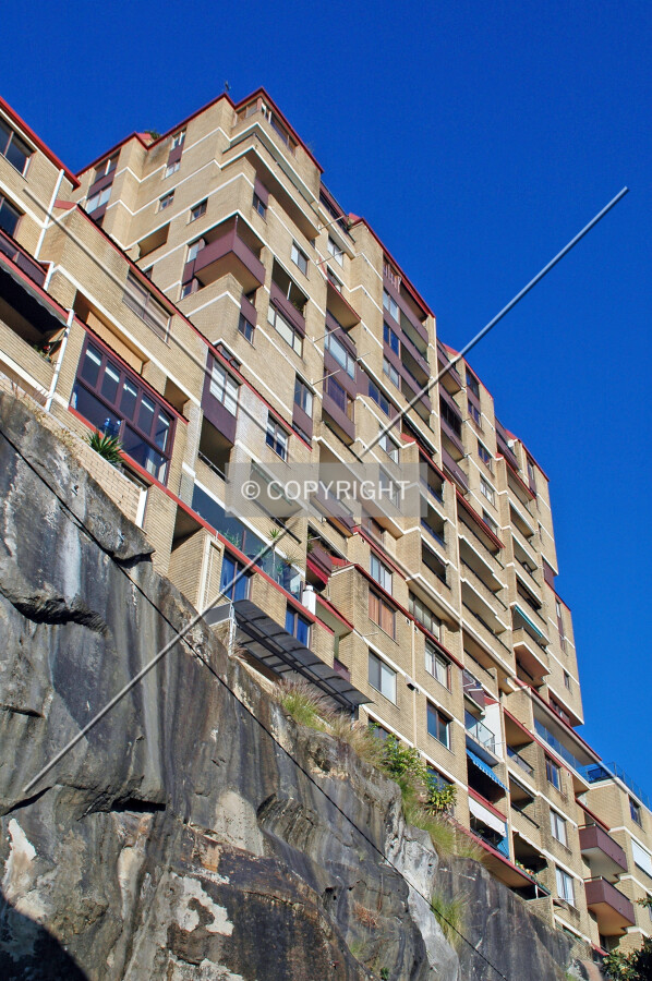 Looking up from Brougham Street