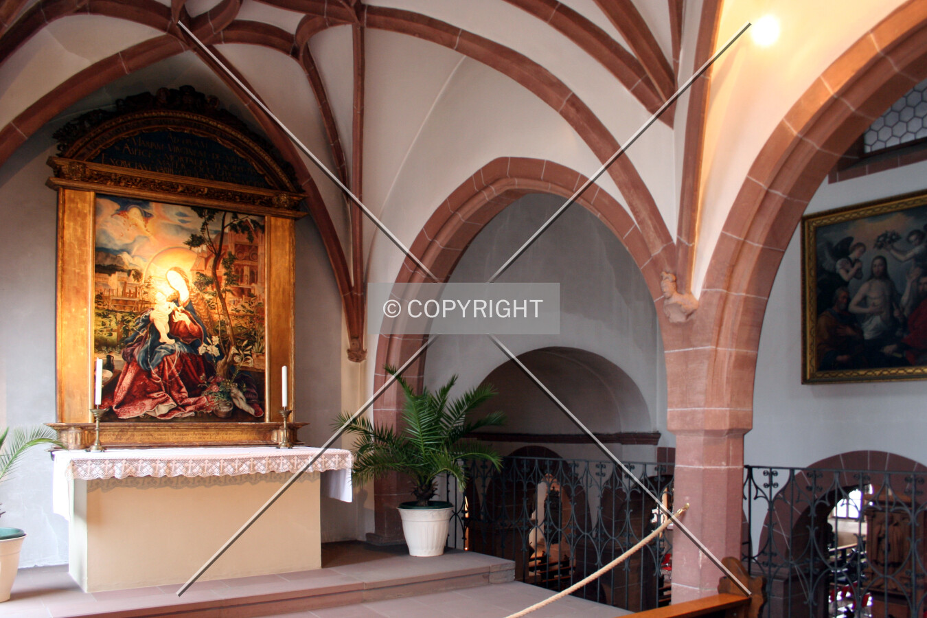 Loft chapel in the northwest corner