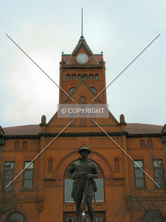 North elevation past the Norman County World War I Monument