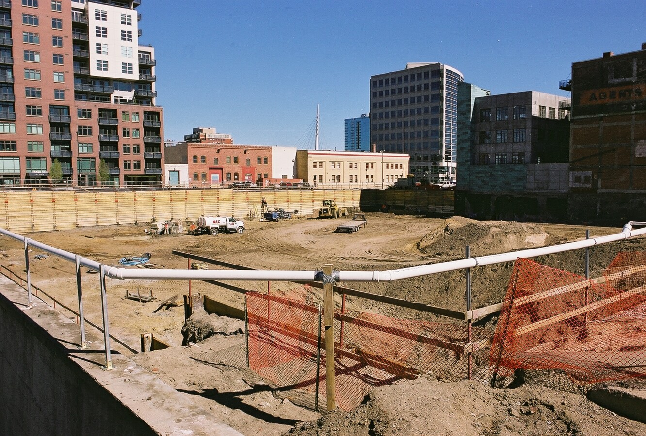 Foundation pit looking north