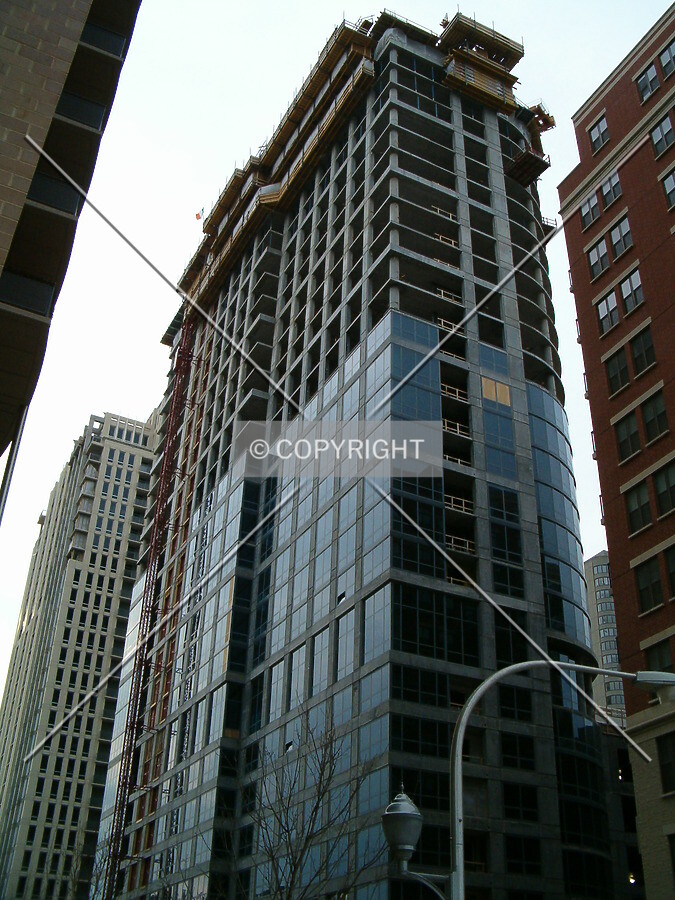 Looking up the southeast corner