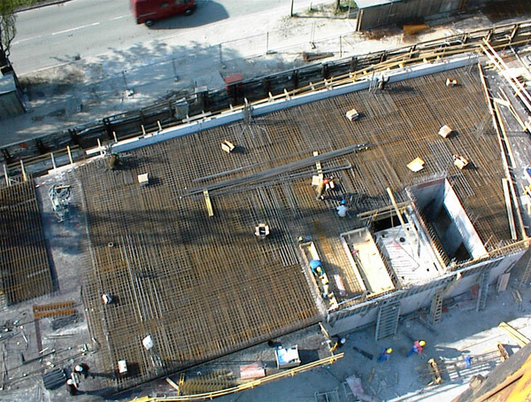 As seen from the construction crane in 35 meters height