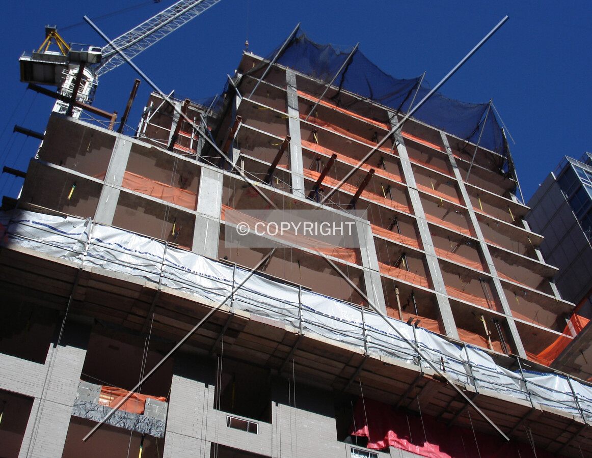 Looking up from West 60th Street