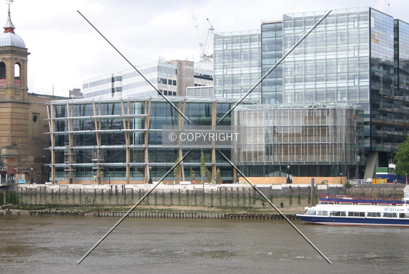 View north from the south bank of the Thames