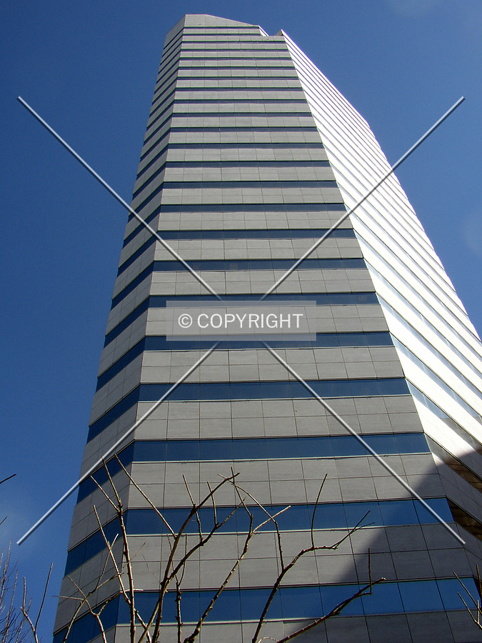 Looking up the western facade from Louisiana Street below