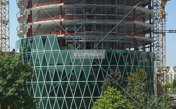 View of the emerging facade
