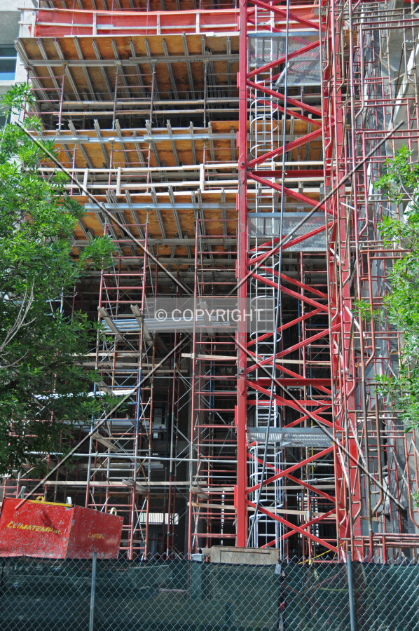 Looking into the entry and future lobby from Huron Street