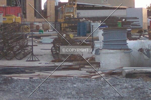 Equipment and machinery on the northeast side of the site