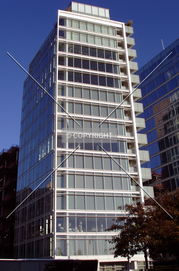 Looking up from West Street