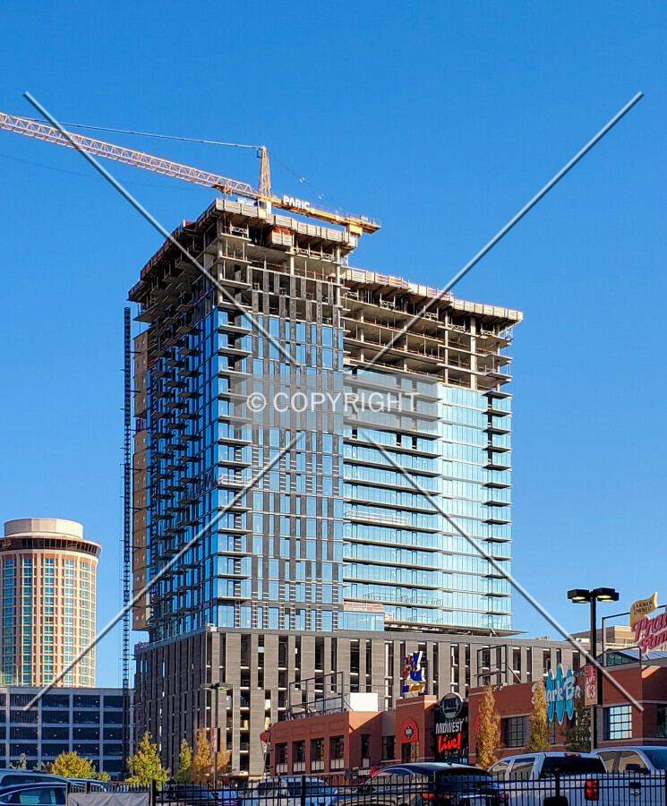 Northwest view during construction; October 12, 2019