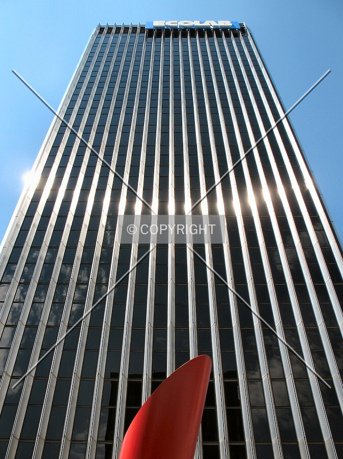 Looking up from the east side of Ecolab Plaza