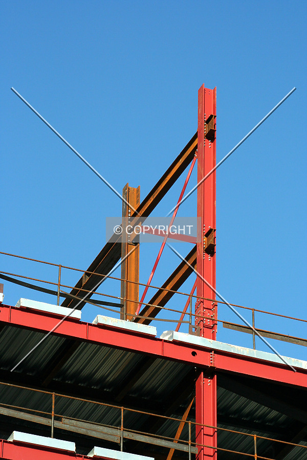 Looking up at the construction progress