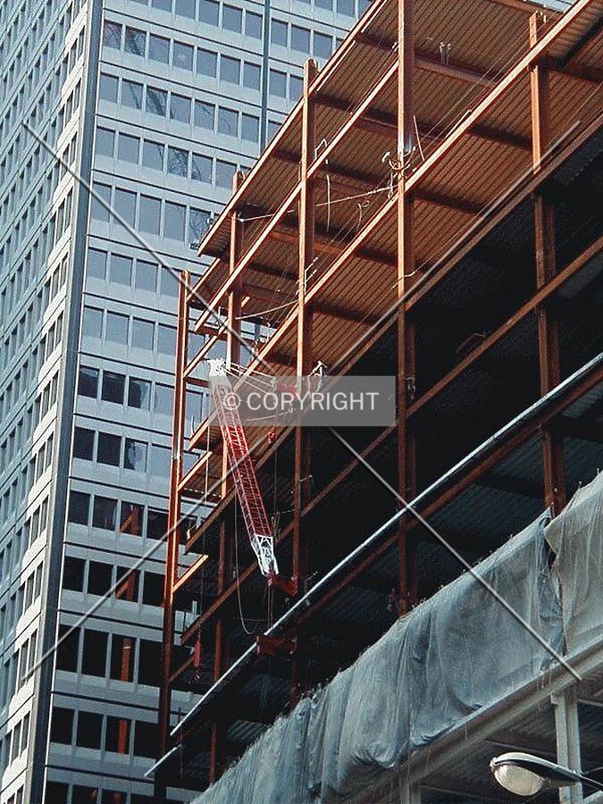 Iron work and crane assembly