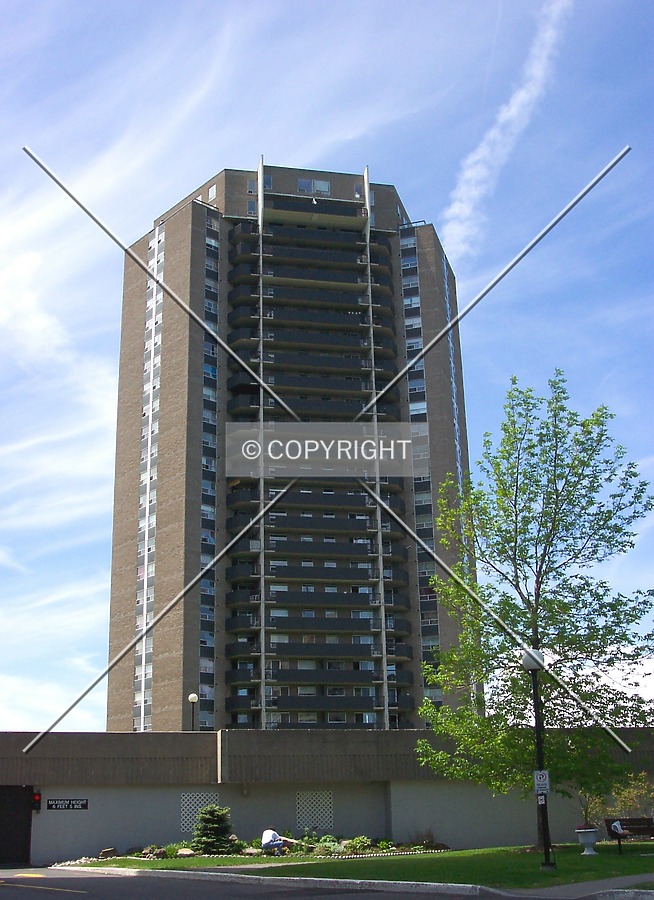 As seen from in front of Chateau Royale Tower B at 900 Dynes Road