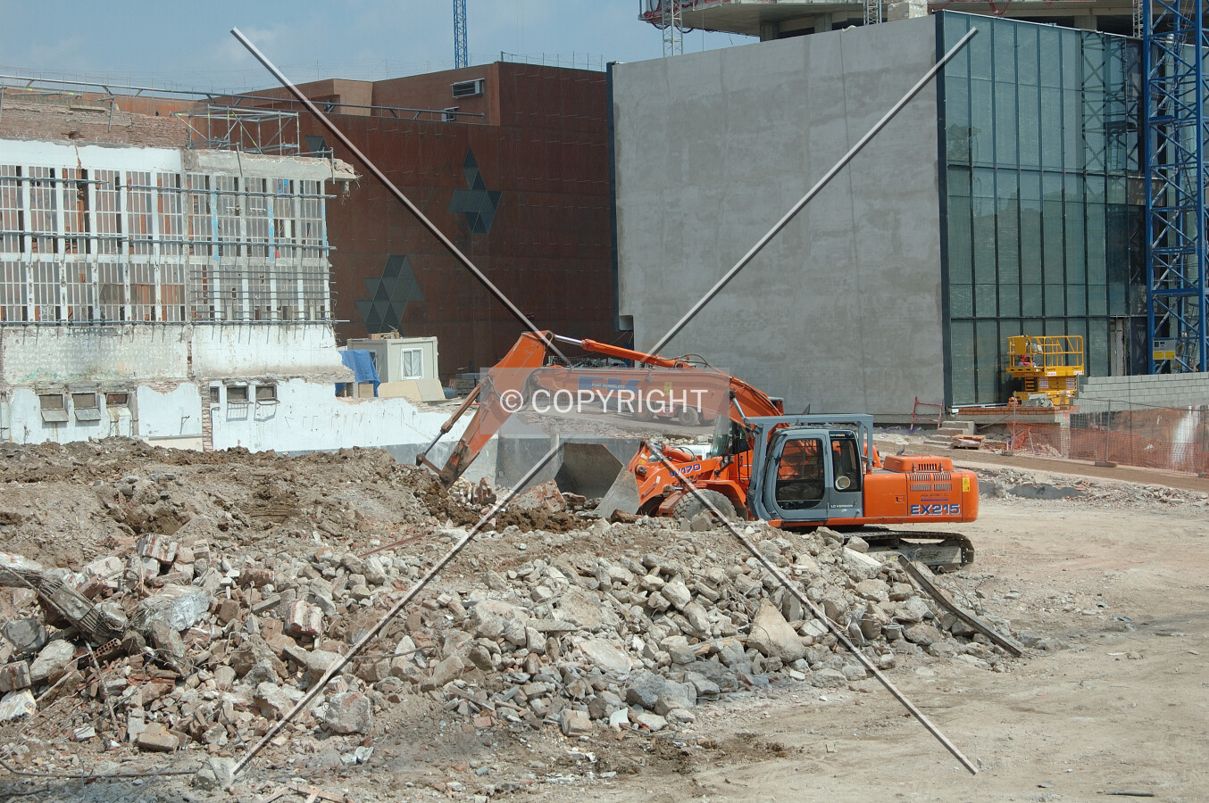Removing the debris of the old building