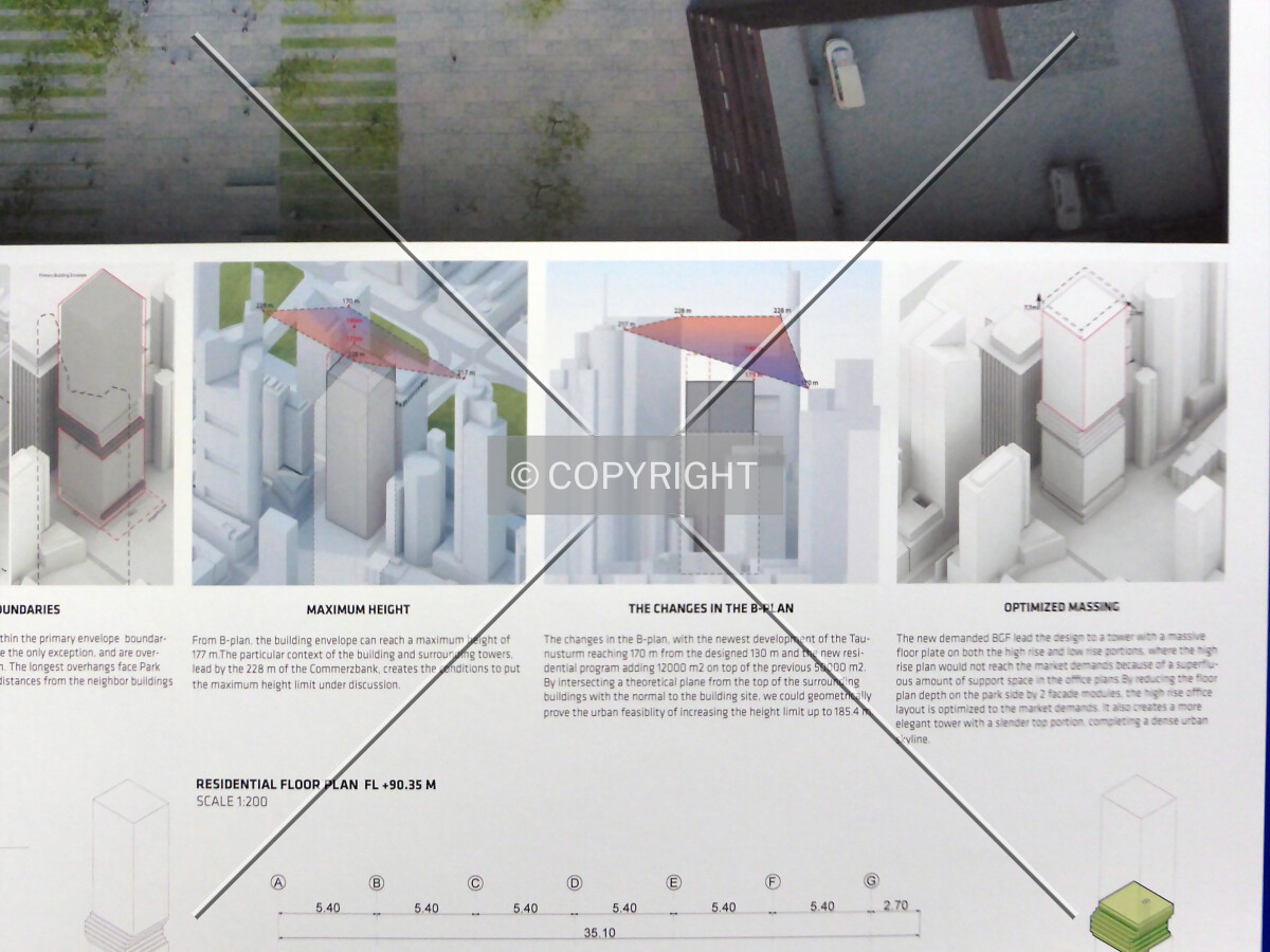 Models of the proposed tower; as seen in an exhibition of the planning department