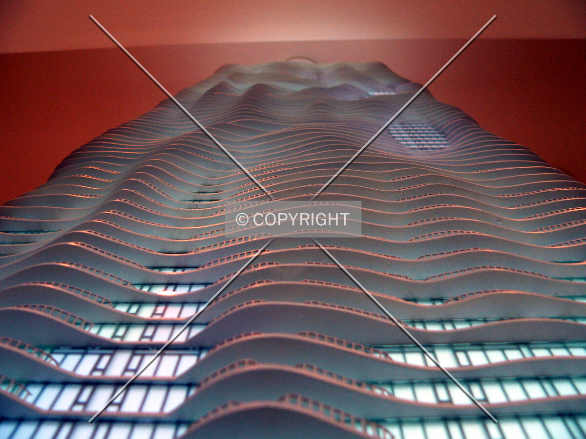 View up the northern side of a model