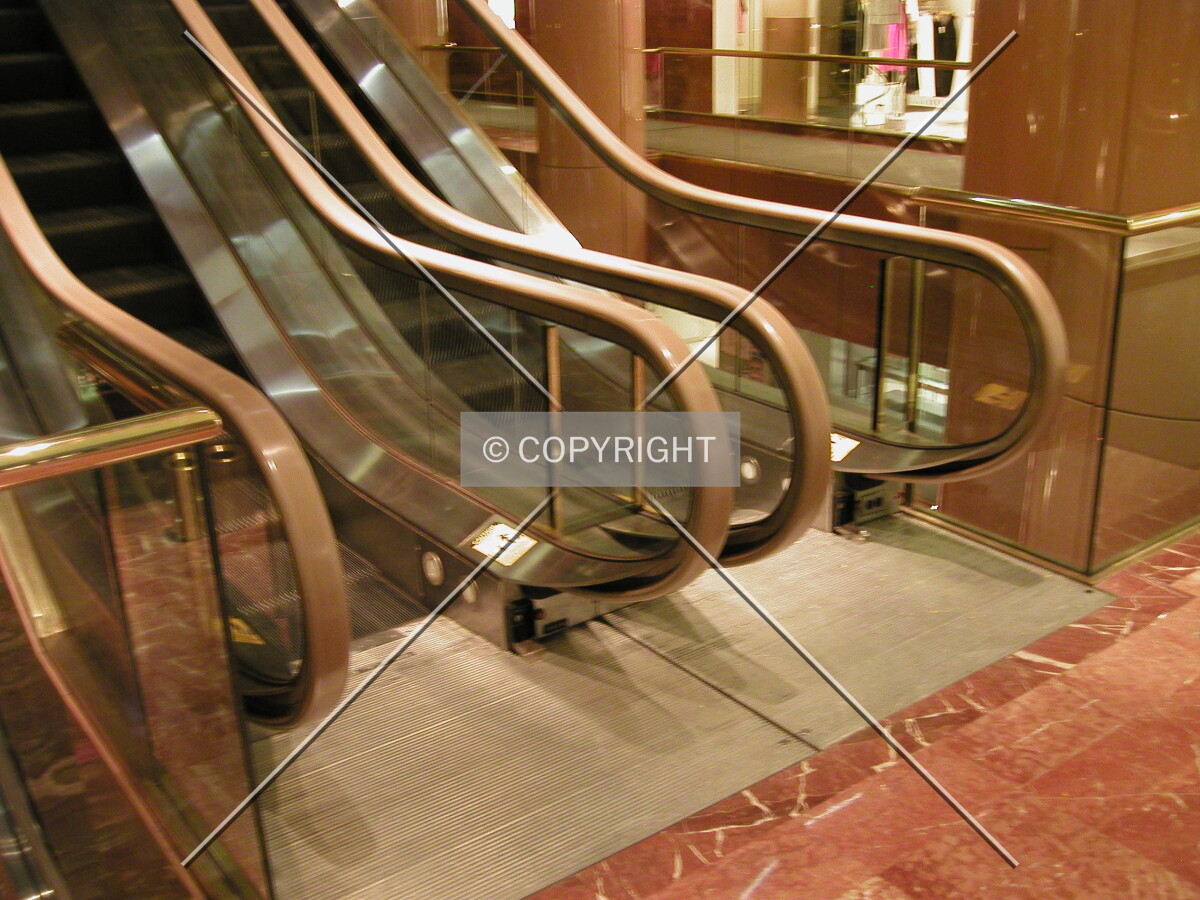 Bottom of the escalators