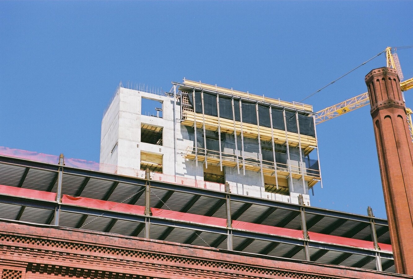 Looking west as the core rises
