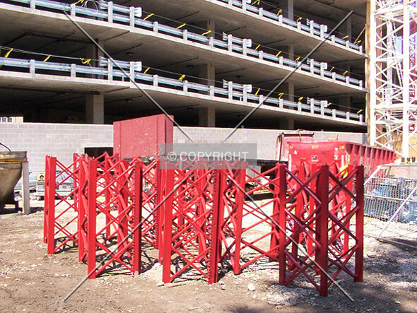 Truss sections in the back lot
