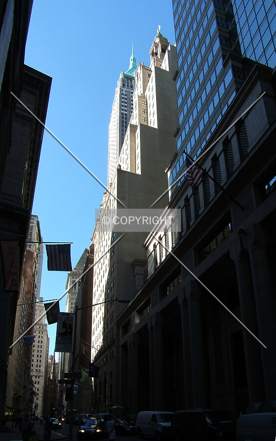View from the southeast on Wall Street