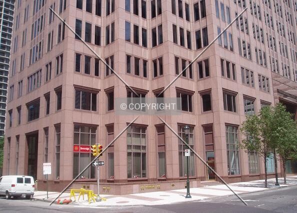 The base of the structure and the northeast corner of 18th and Arch