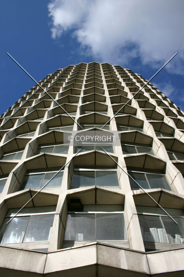 Looking up from Kemble Street