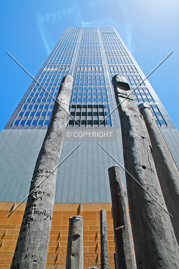 Looking up from the north side