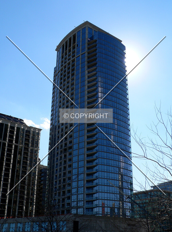 View up the northeast corner from Columbus and Lake Shore Drive