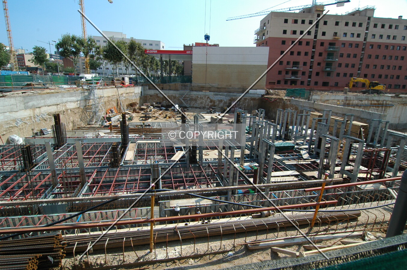 View of the construction side from the north