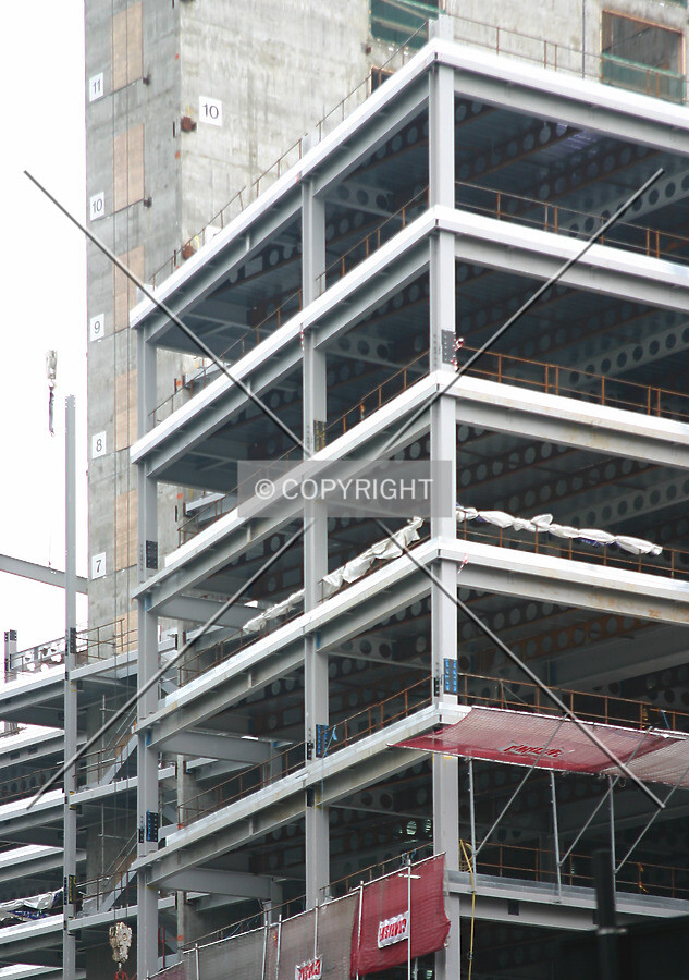 View northeast of steelwork from Moorfields