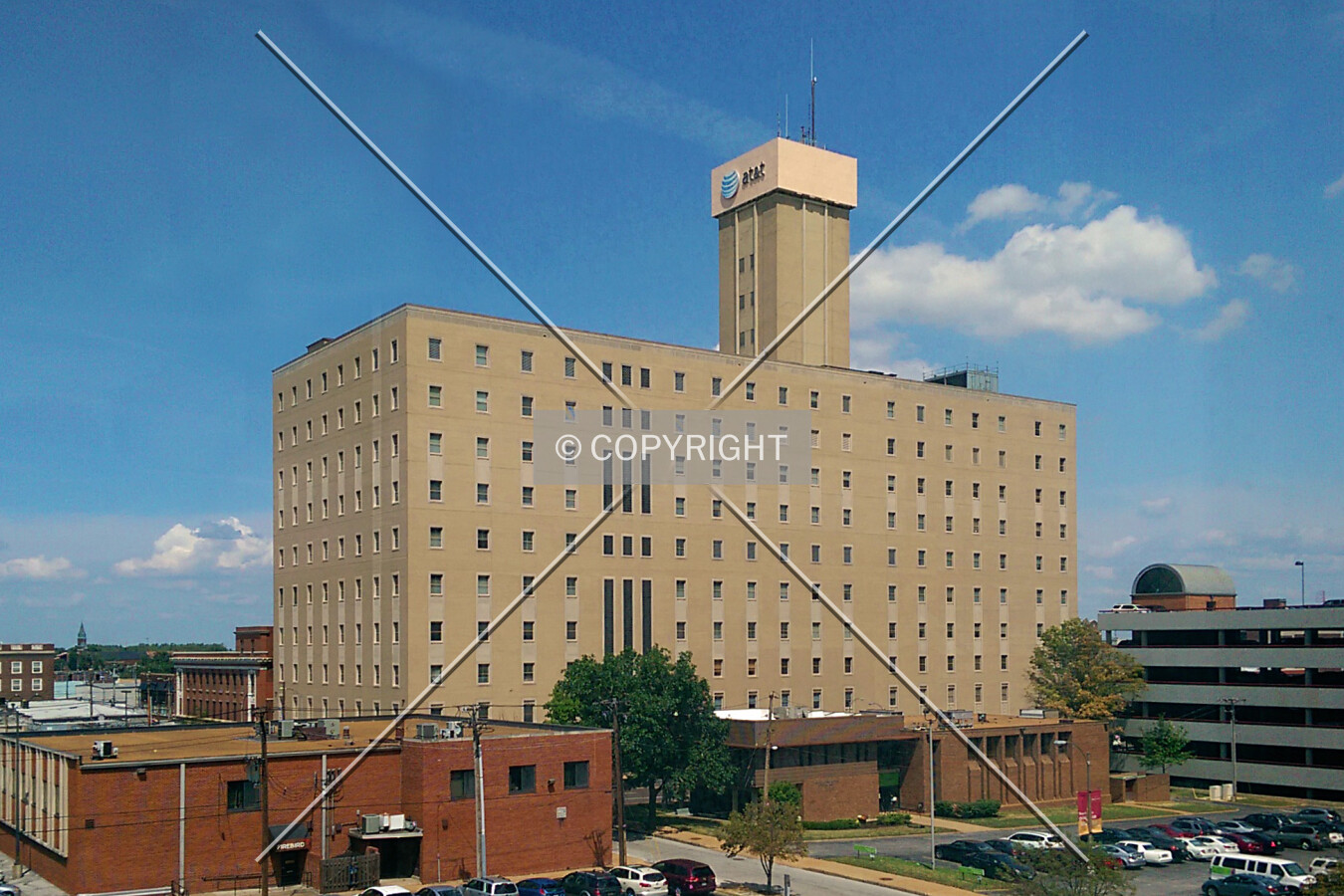 View from the southwest from the Wells Fargo Advisors E Building; August 14, 2014