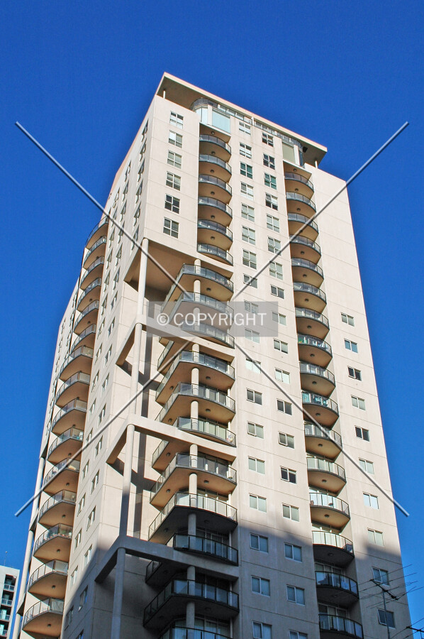 Looking up the southeast corner