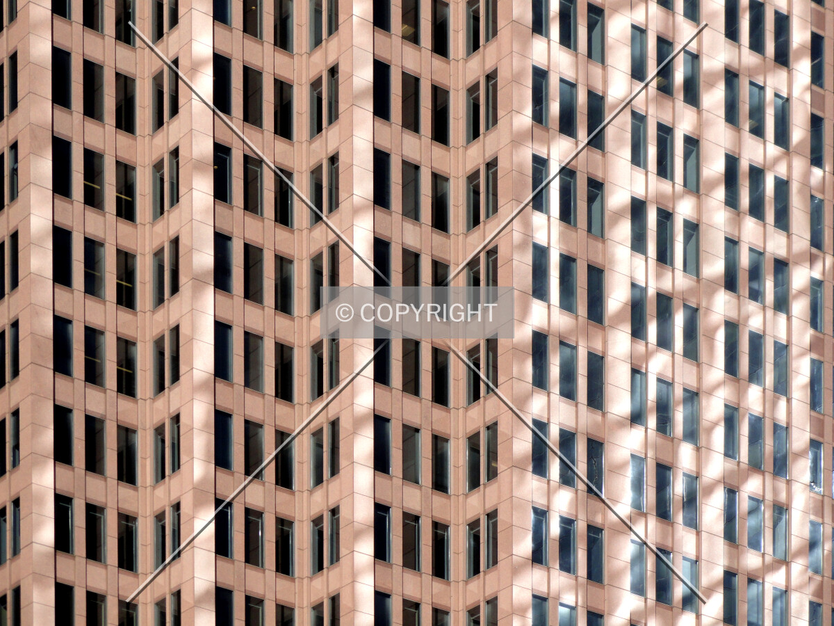 Southwest corner detail with Comcast Center reflections