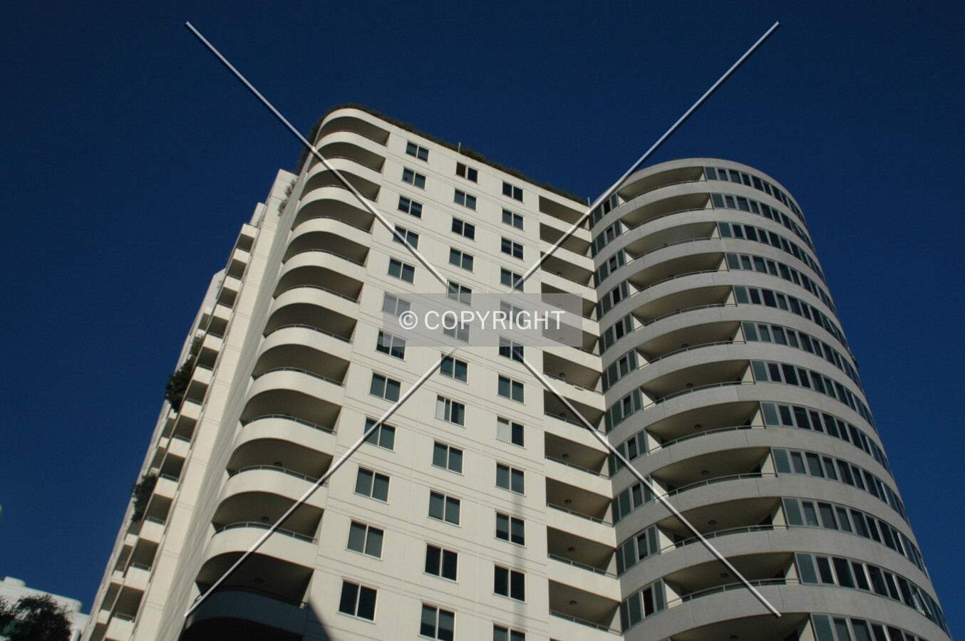 Looking up the north facade