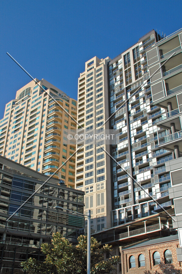 Looking up from Hickson Road