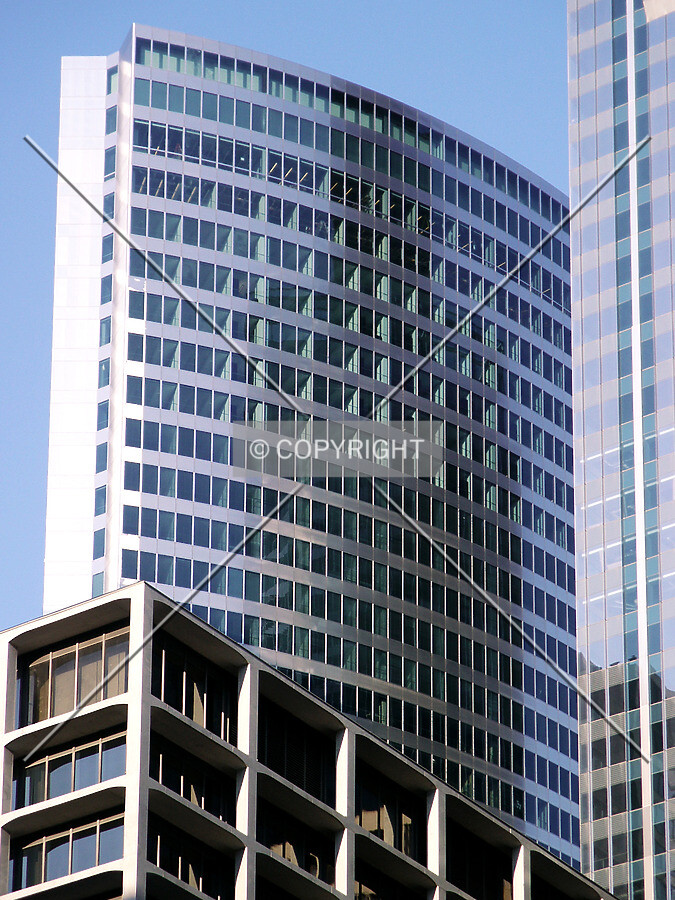 Upper floors from the southwest with a strip of white film still on the edge of the south facade
