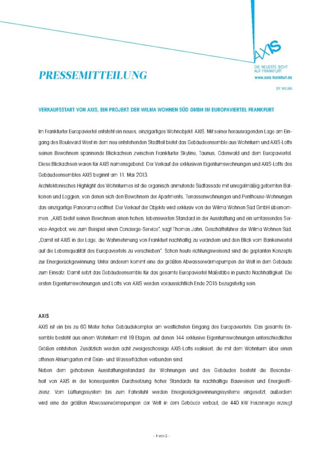 Press release (in German)