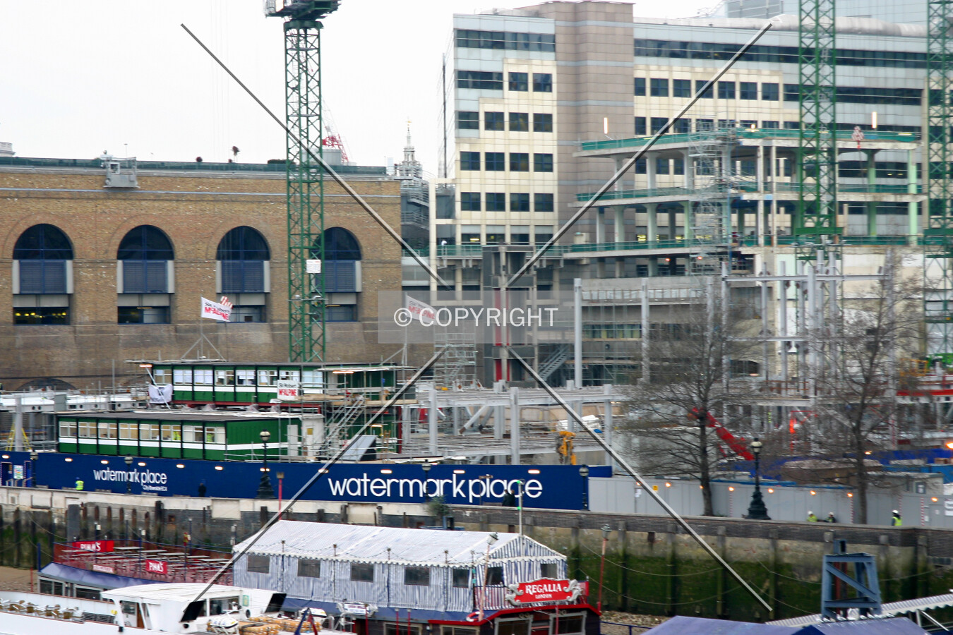 View northwest across the site from London Bridge